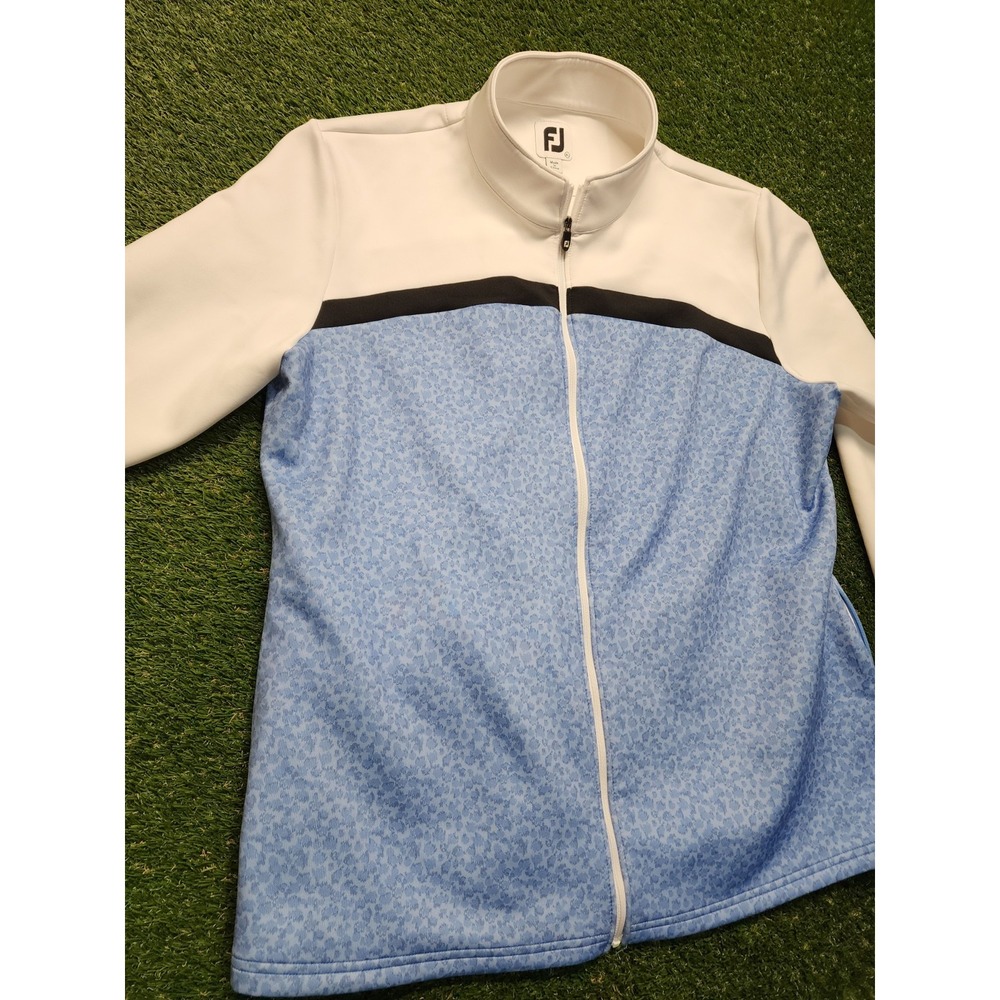 Footjoy Full Zip Golf Light Weight Jacket White Blue Women's Extra Large XL - Picture 4 of 8